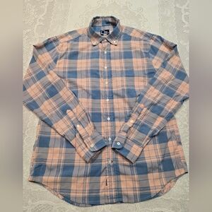 Sunswell Classic Blue and Pink Plaid Men's Button Down Shirt Sz Large